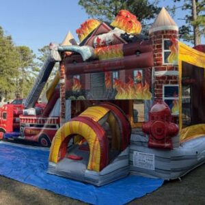 Fire Truck Bounce House with Slide (Water or Dry)