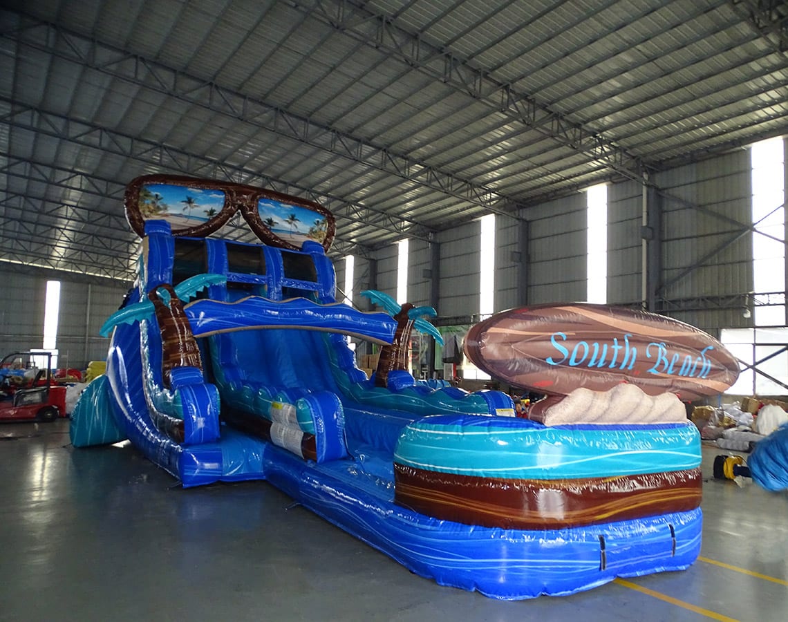 18' South Beach Double Lane Water Slide