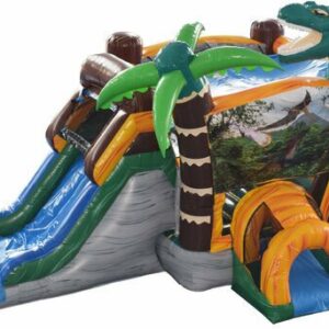 Jurassic Dinosaur Bounce House with Slide Combo