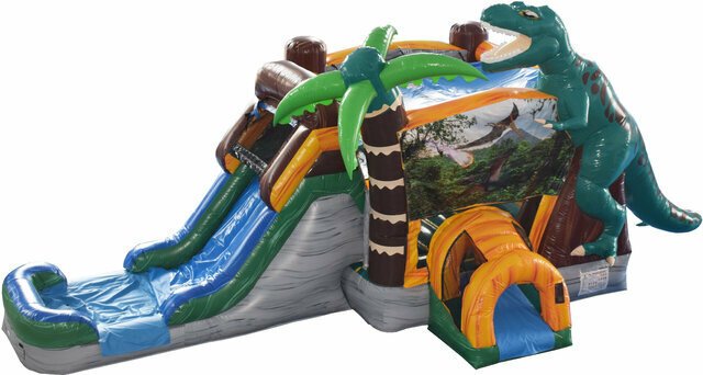 Jurassic Dinosaur Bounce House with Slide Combo