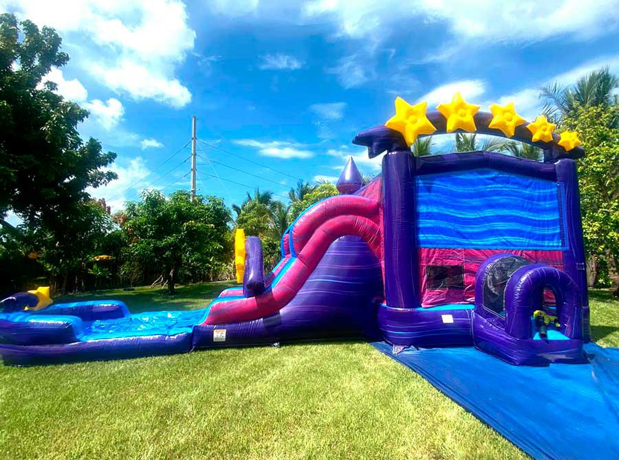 [NEW] 6 in 1 Galaxy Dual Lane Combo  (Dry Slide or Water Slide)